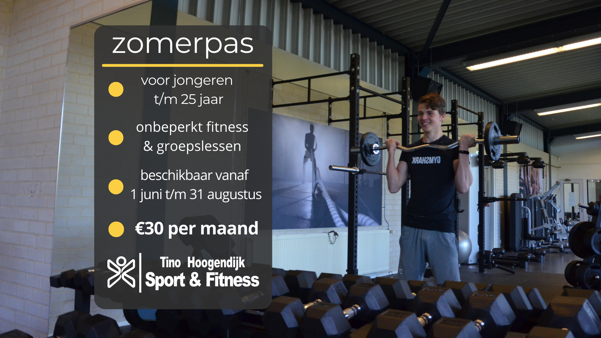 Kom deze zomer lekker sporten bij Tino Hoogendijk Sport & Fitness