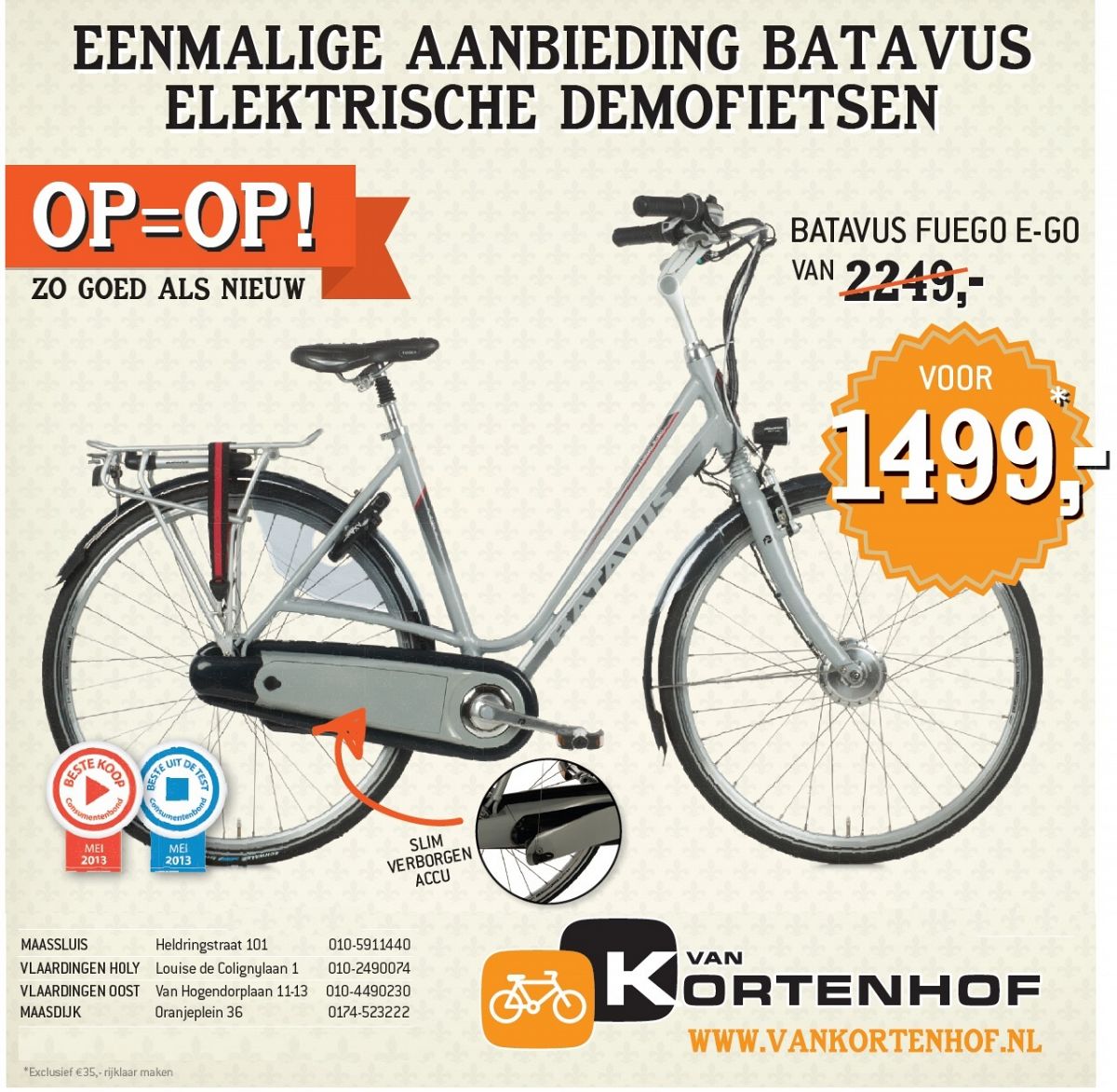 750 euro korting Batavus E-bike! | Vlaardingen24