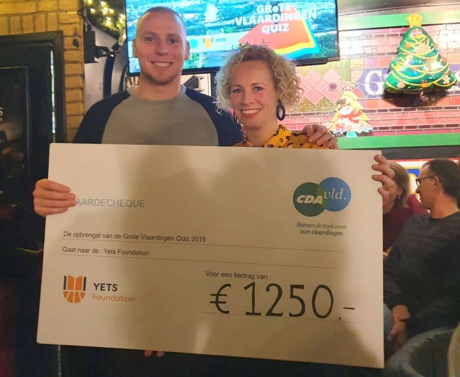 Opbrengst Grote Vlaardingen quiz € 1.250 voor de Yets Foundation