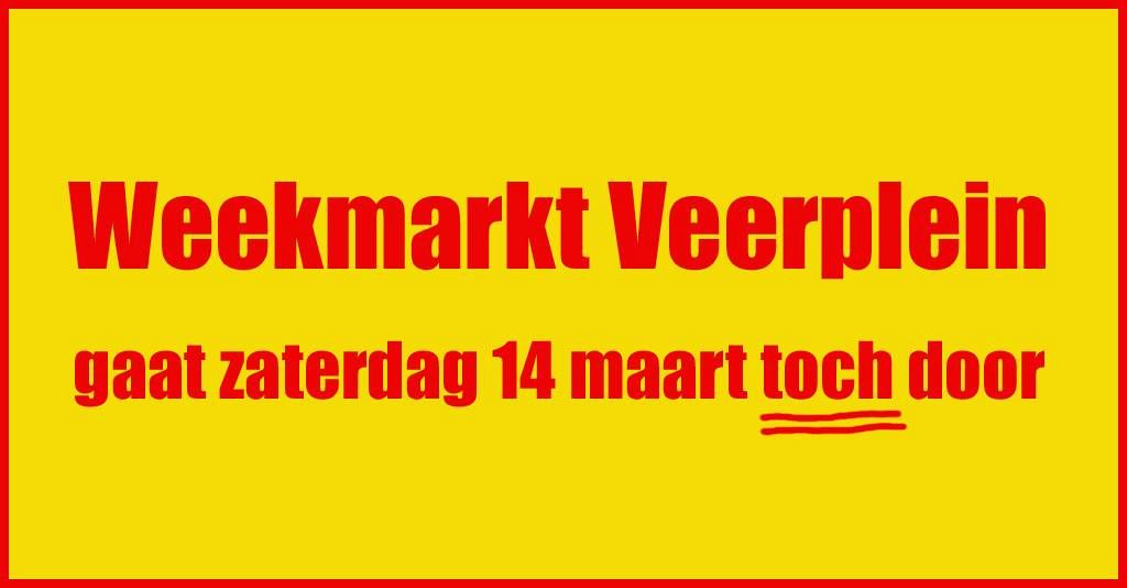 Weekmarkt Veerplein gaat zaterdag 14 maart toch door