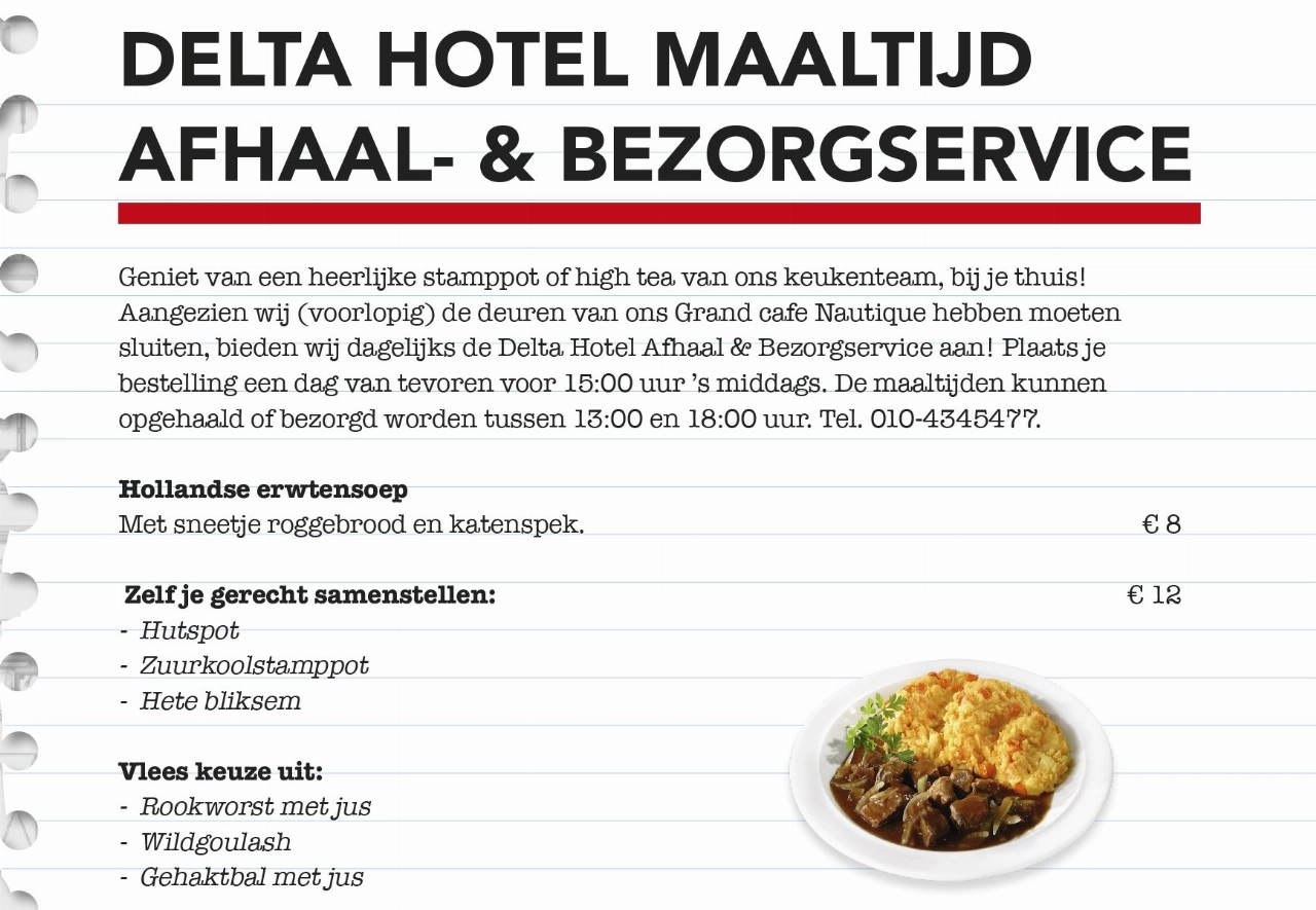 Afhaal- en bezorgservice van het Delta Hotel
