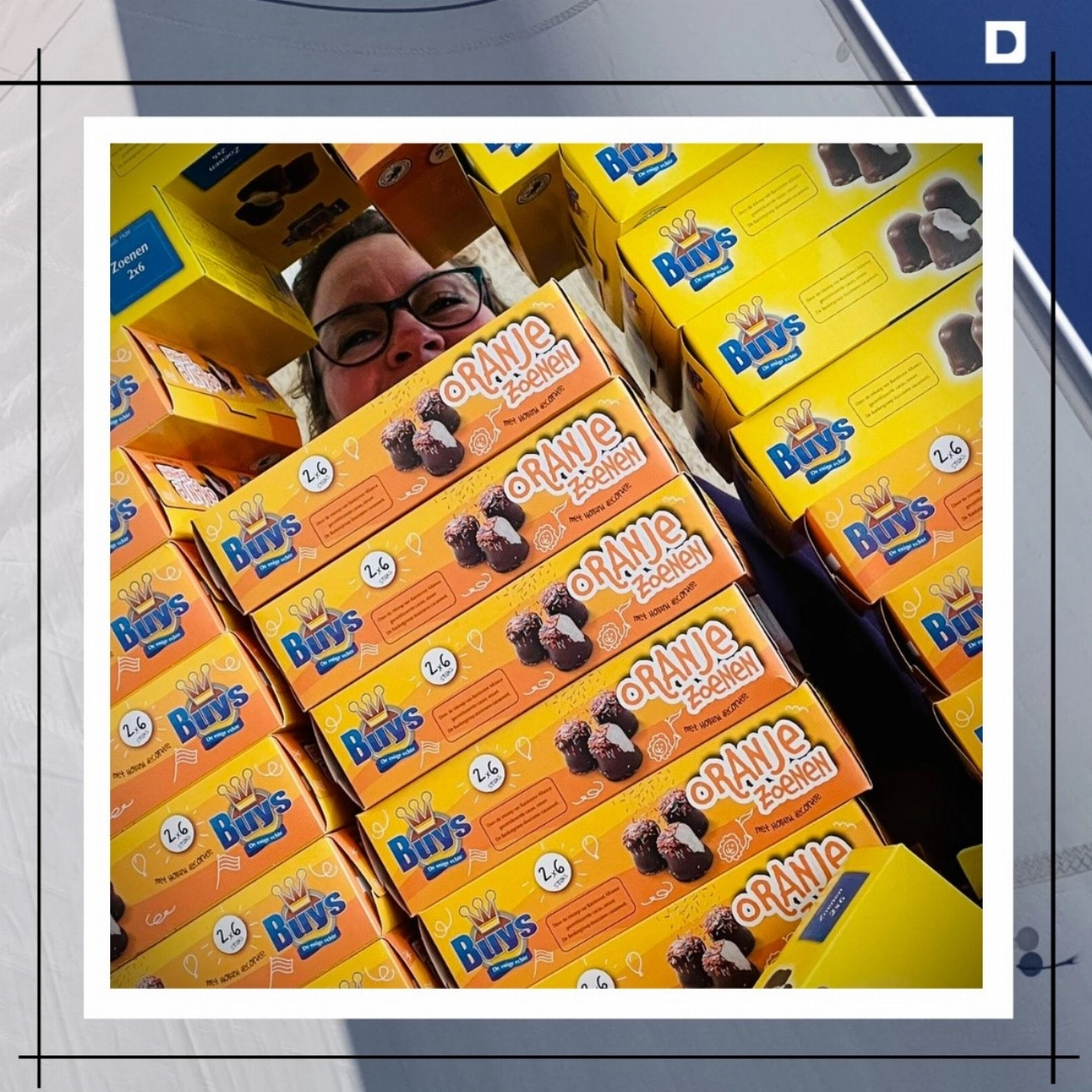 Zoenen met collega's in het Delta Hotel