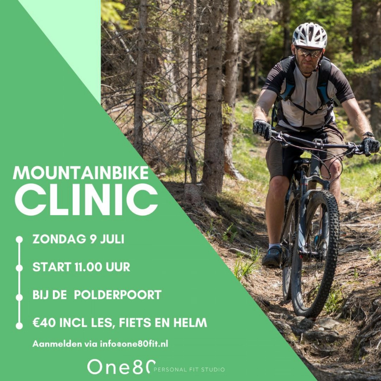 Ga mee met de mountainbike clinic van ONE80 Fit!