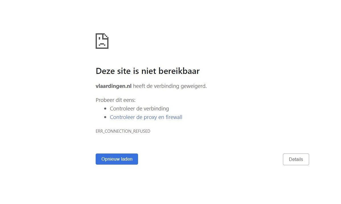 Website gemeente Vlaardingen (tijdelijk) onbereikbaar