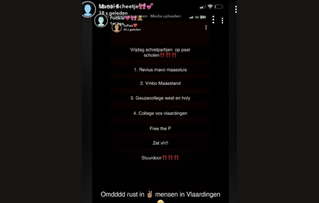 Dreiging met schietpartijen op Vlaardingse scholen