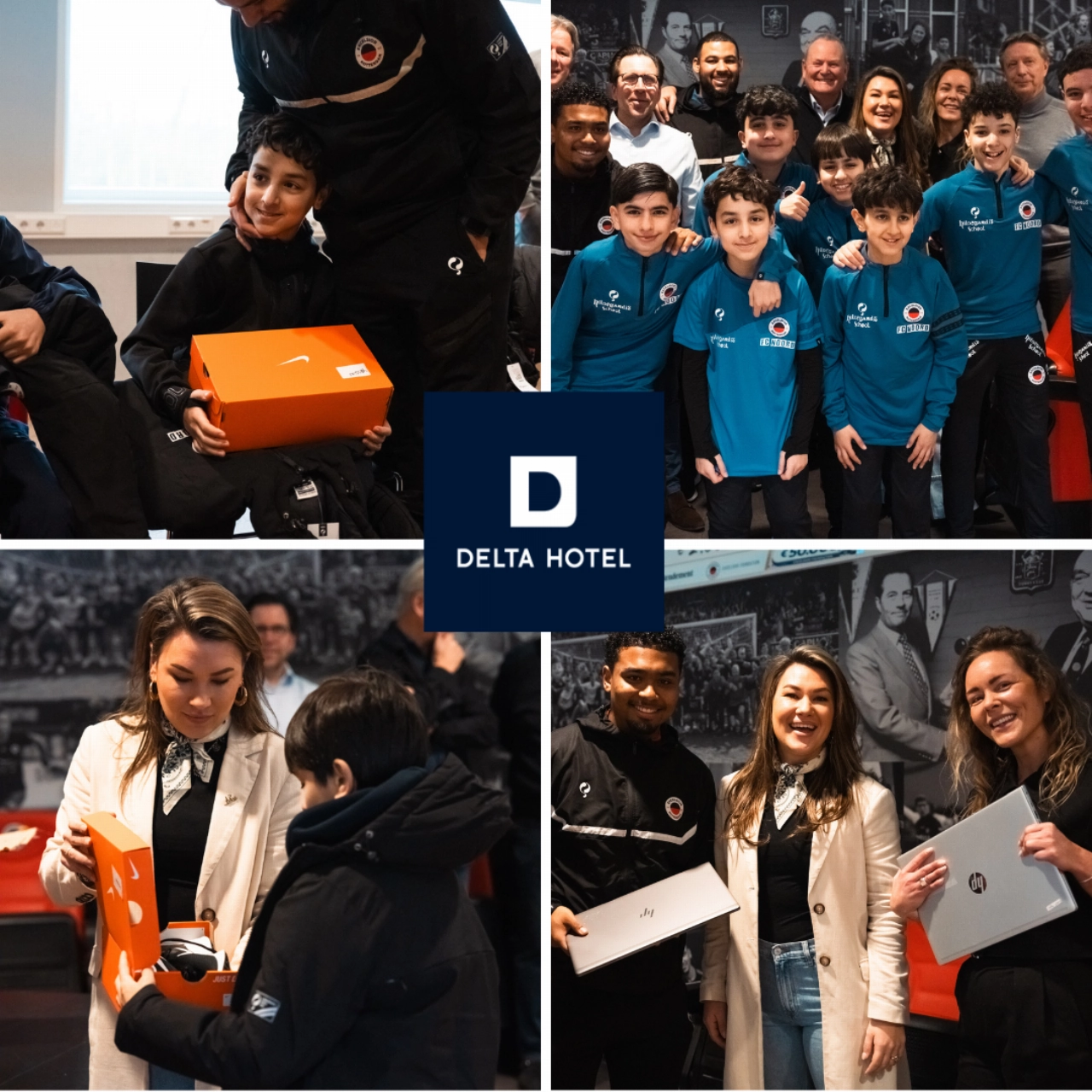 Delta Hotel maakt 8 straatvoetballers blij met nieuwe schoenen