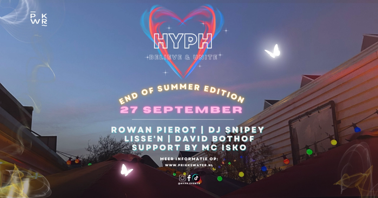 HYPH – Zaterdag 27 september in Prikkewater!