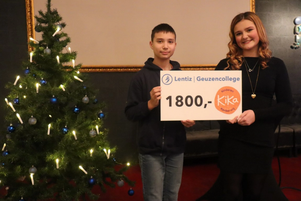 Leerlingen Lentiz | Geuzencollege halen €1.800,- op voor KiKa