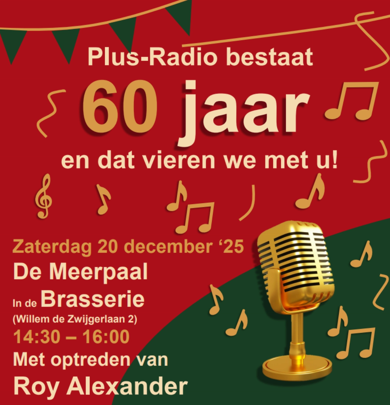 Plus-Radio viert zestigjarig bestaan in De Meerpaal