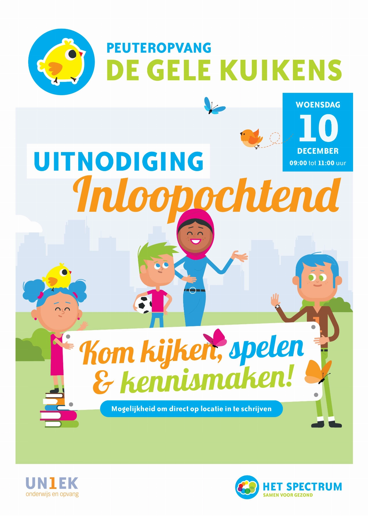Kom kennismaken met De Gele Kuikens bij IKC Het Spectrum!