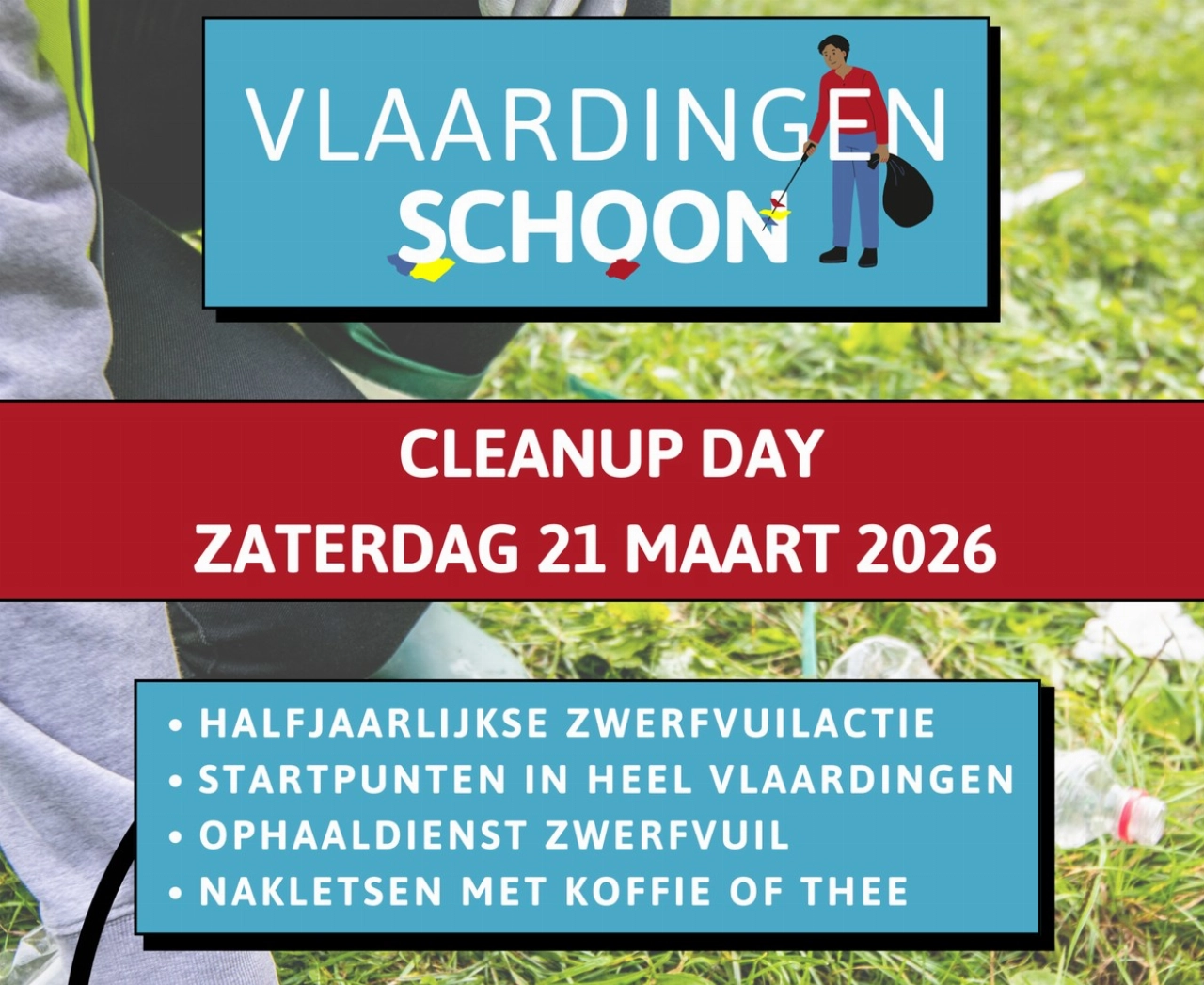 Tiende Cleanup day!  We maken de straten schoon op zaterdag 21 maart!