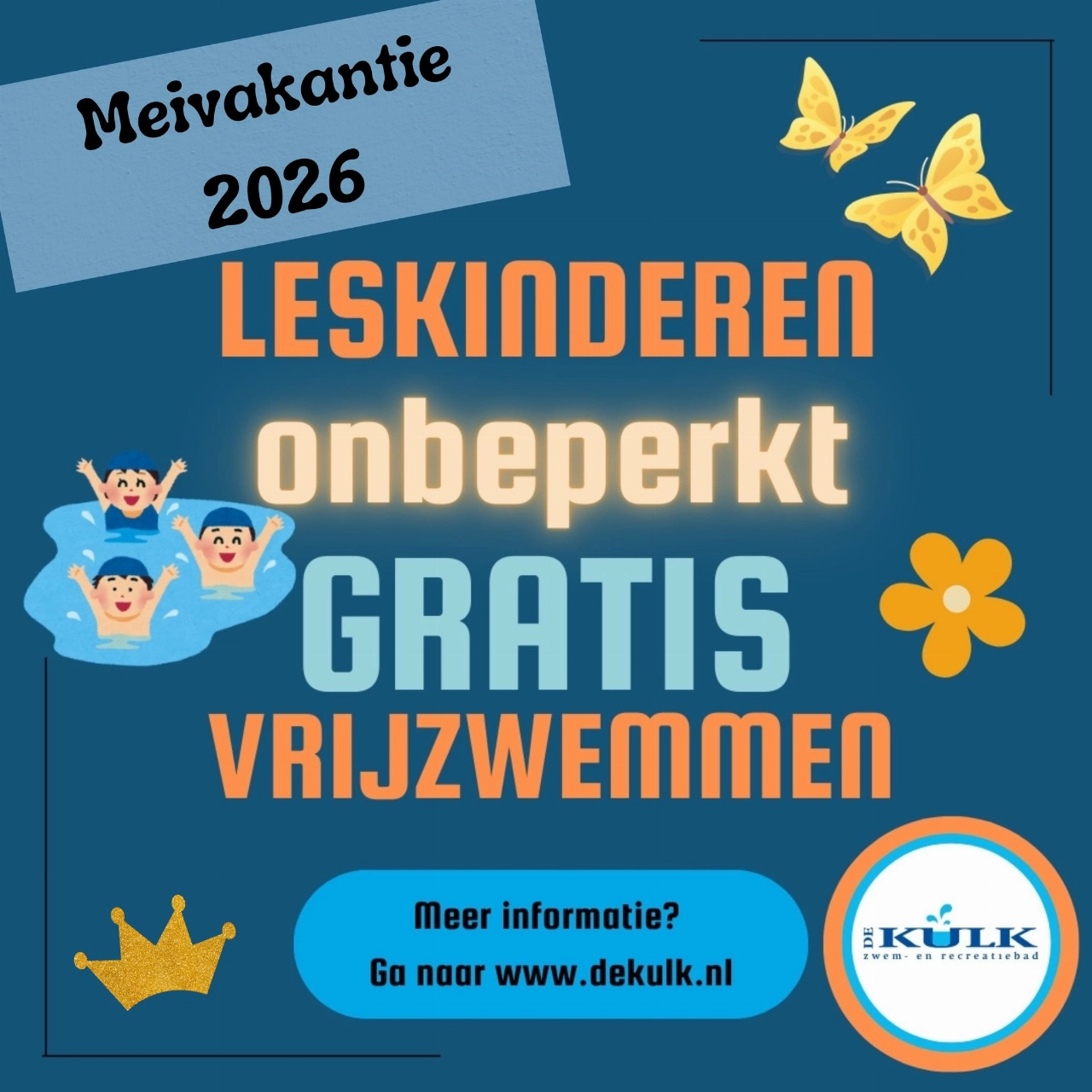 Onbeperkt vrijzwemmen voor leskinderen in De Kulk