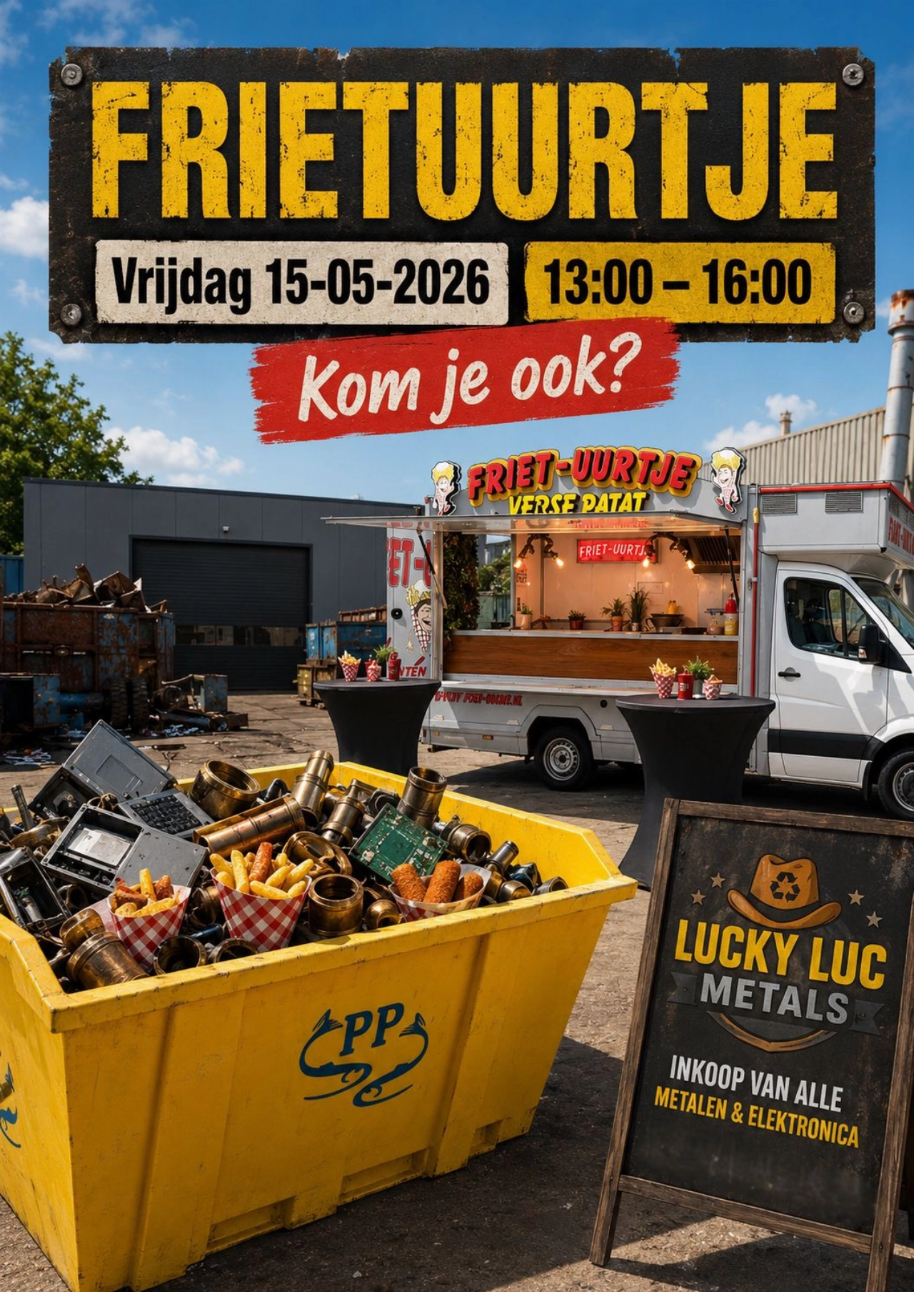 Friet-Uurtje bij Lucky Luc Metals: oude metalen inleveren en snacken!