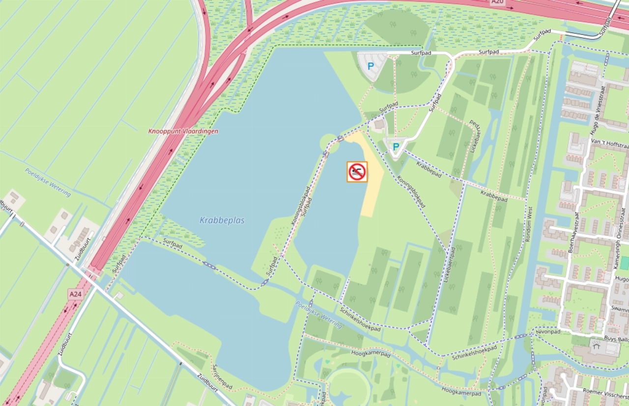 Negatief zwemadvies: blauwalg in de Krabbeplas