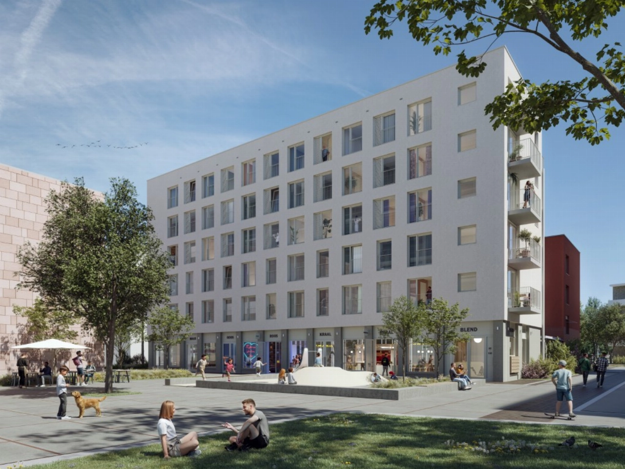 39 woningen en bedrijfsruimte gepland aan Olivier van Noortlaan