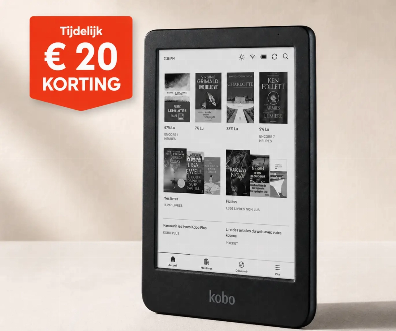Tijdelijk € 20,- korting op de Kobo Clara BW