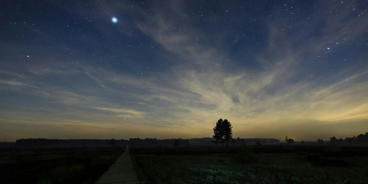 Wandelen door de donkere Broekpolder tijdens Nacht van de Nacht
