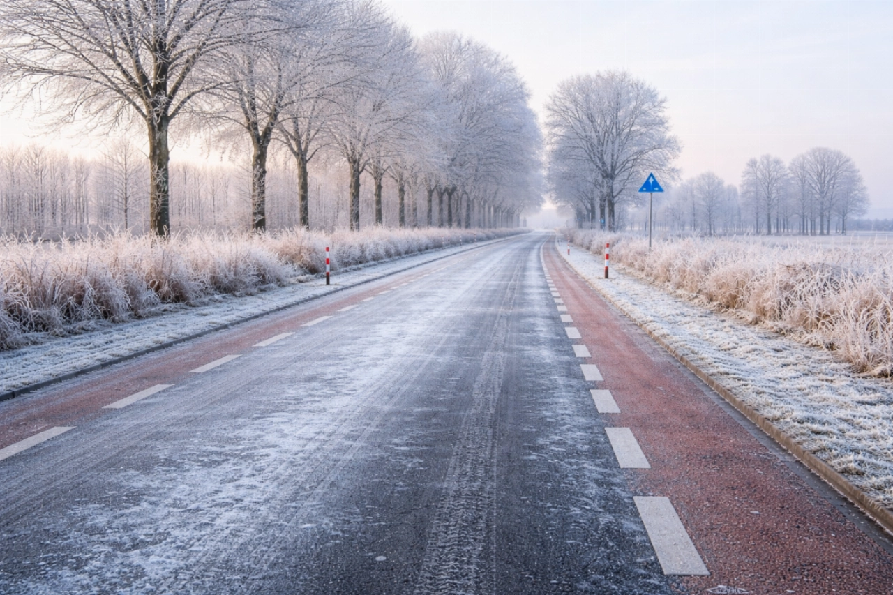 Code Geel vanwege spekgladde wegen