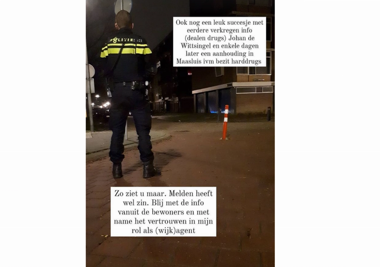 Drugsdealer loopt tegen de lamp door een tip