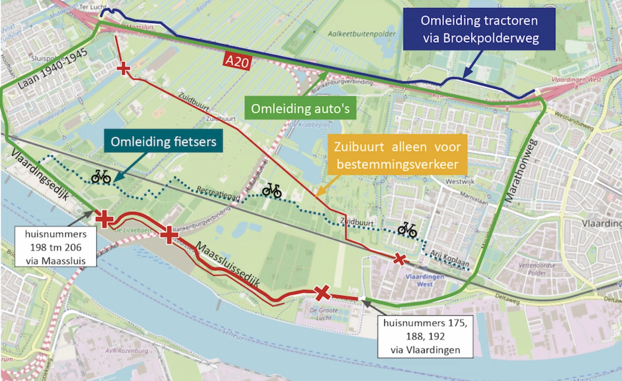 Maassluissedijk twee weekenden afgesloten