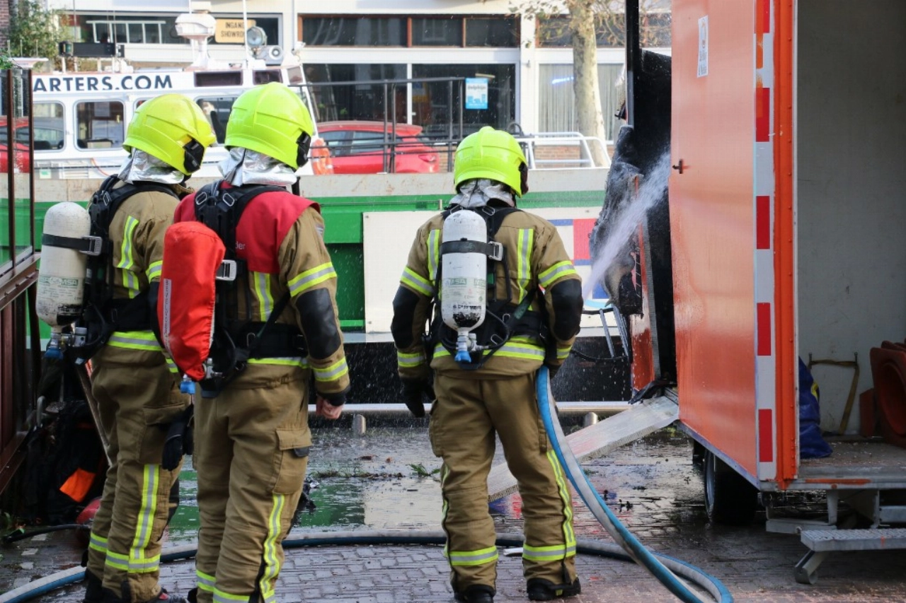 Bouwkeet in brand