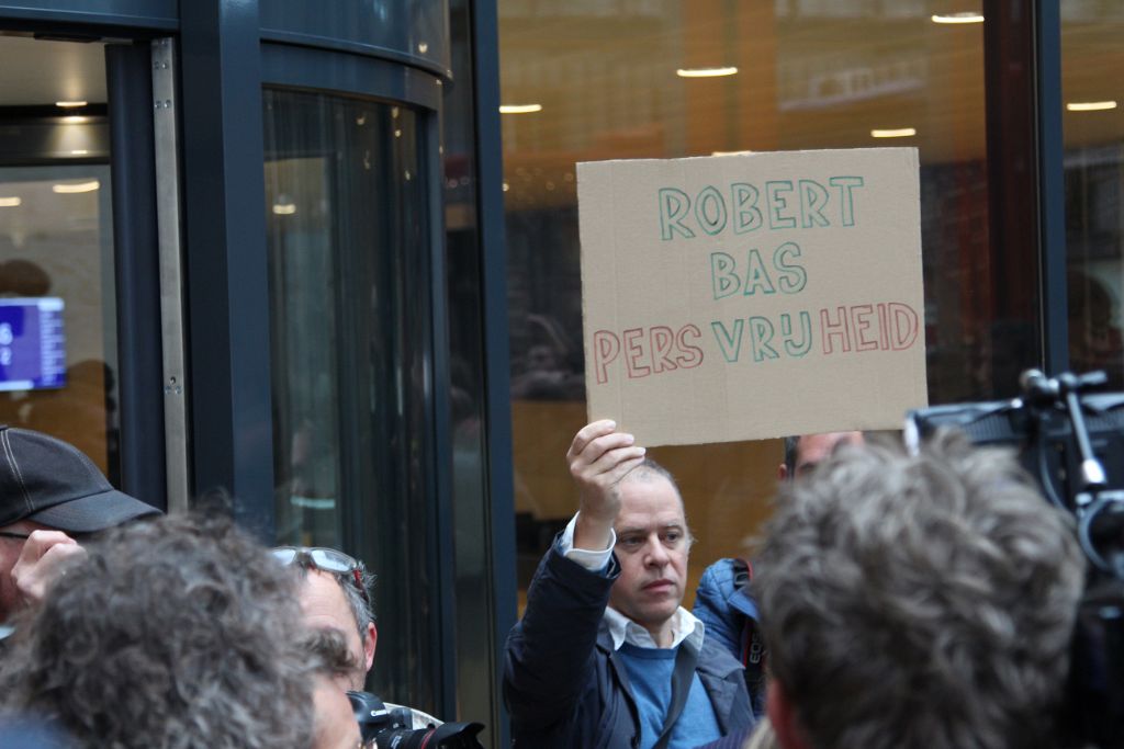Protest tegen gijzeling Bas