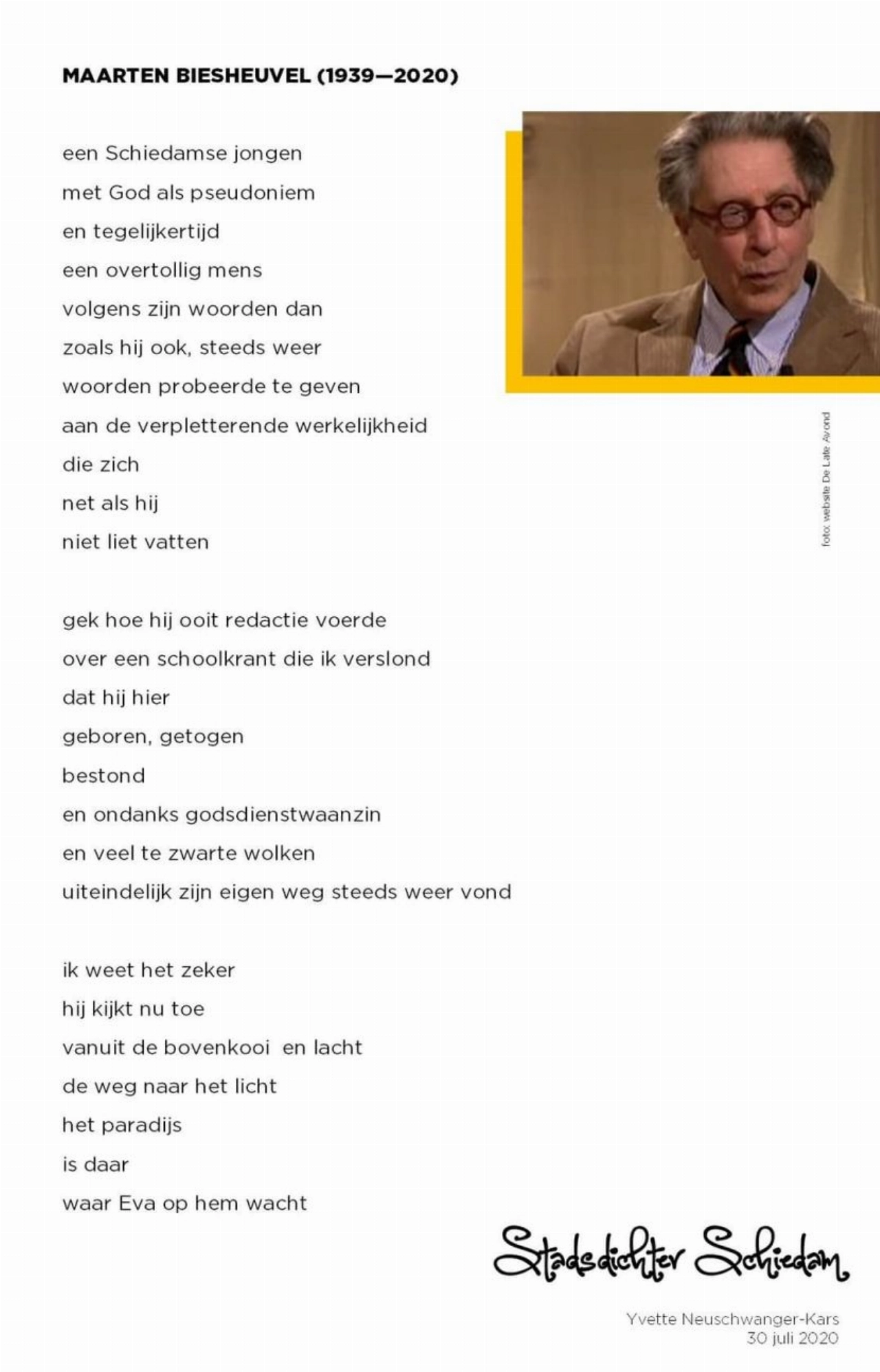 Schiedamse jongen op weg naar het paradijs
