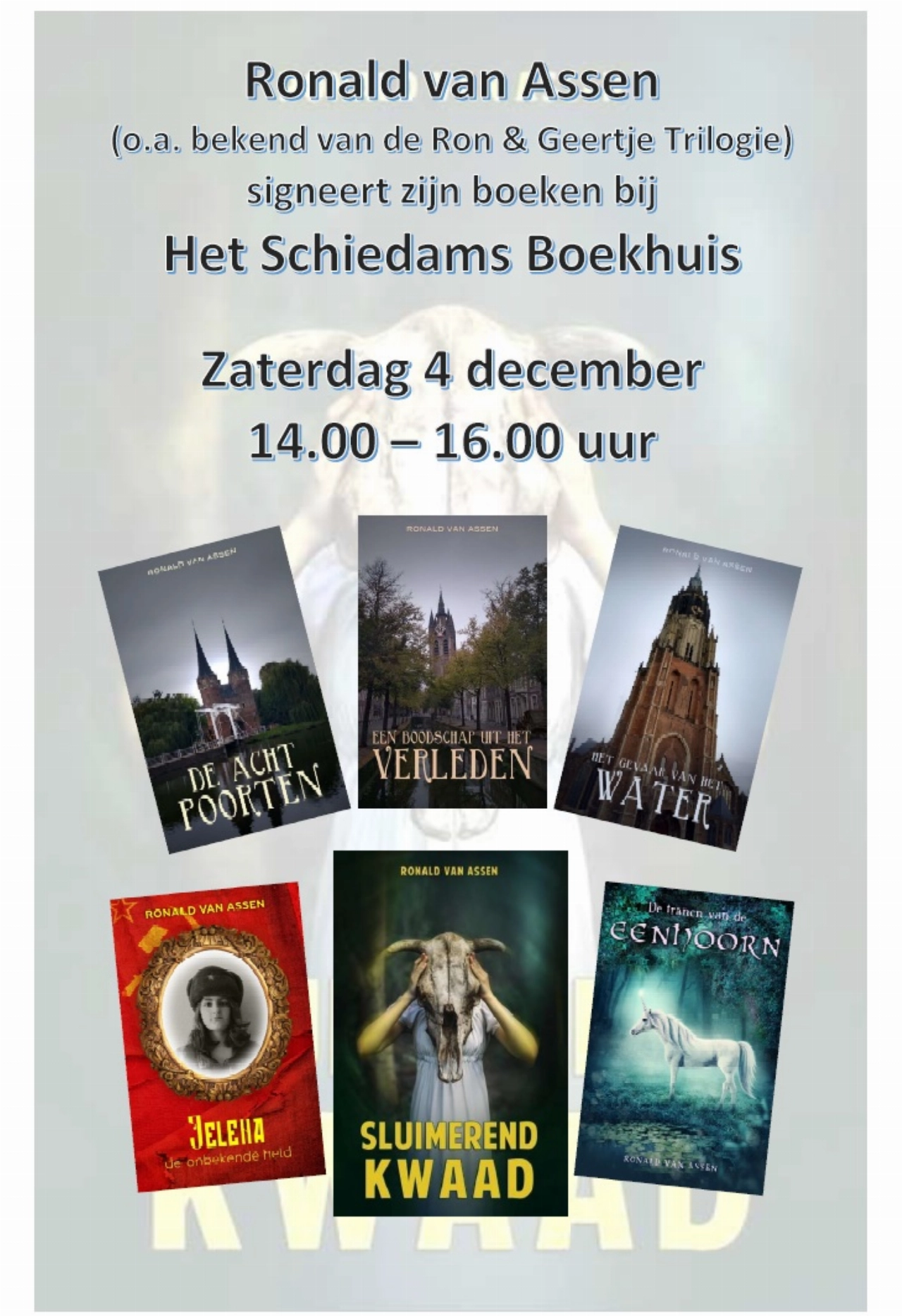 Ronald van Assen signeert bij Het Schiedams Boekhuis