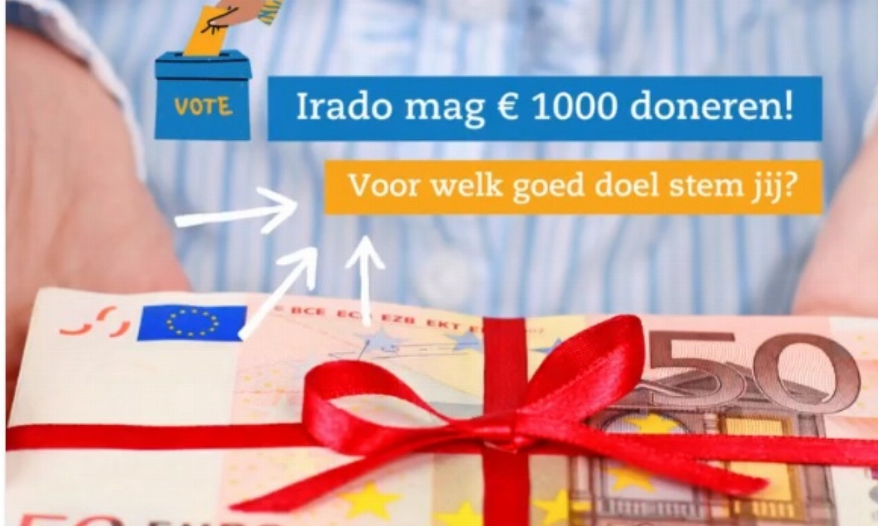 Irado heeft duizend euro over voor goed doel