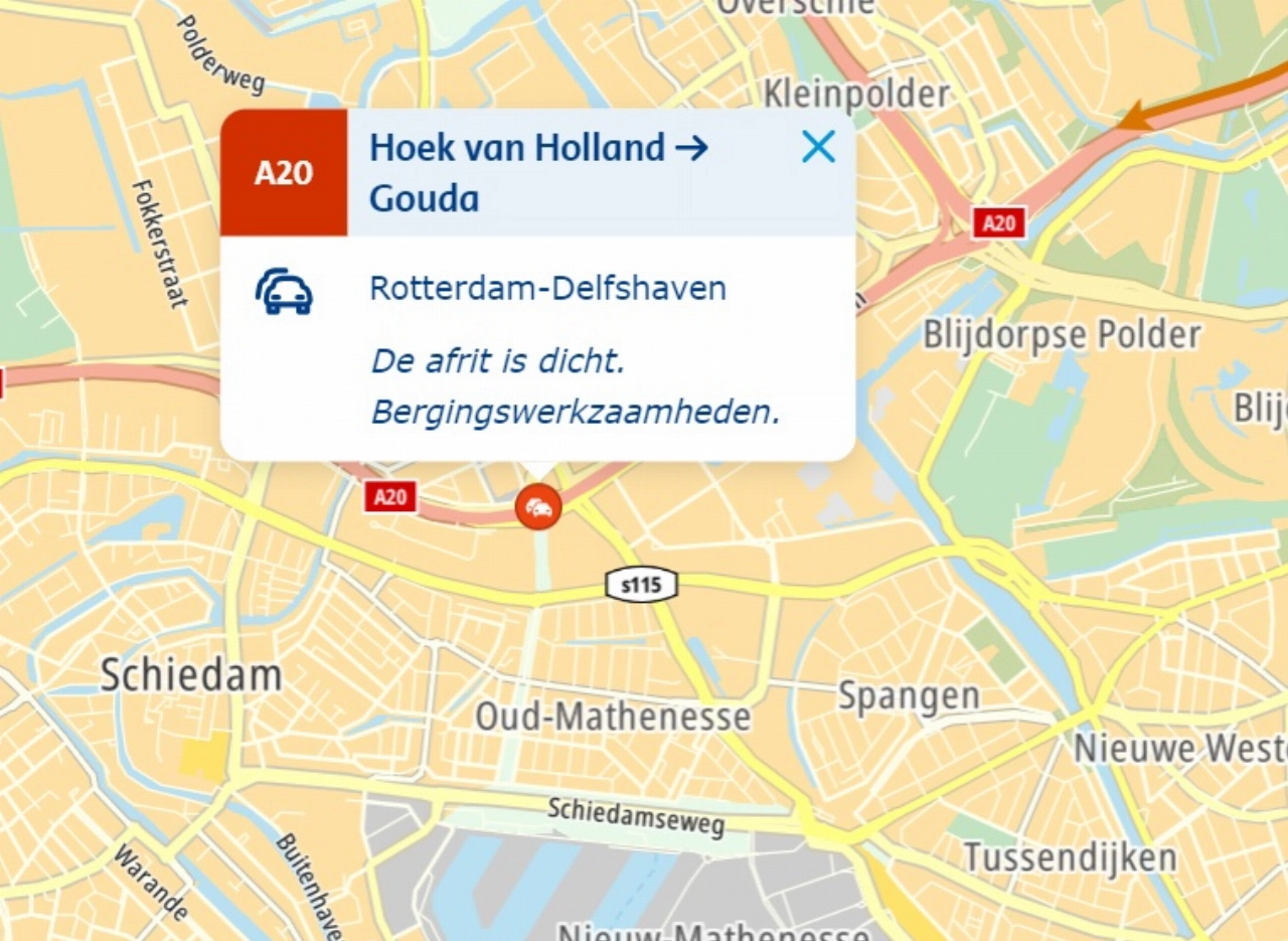 File door afgevallen lading