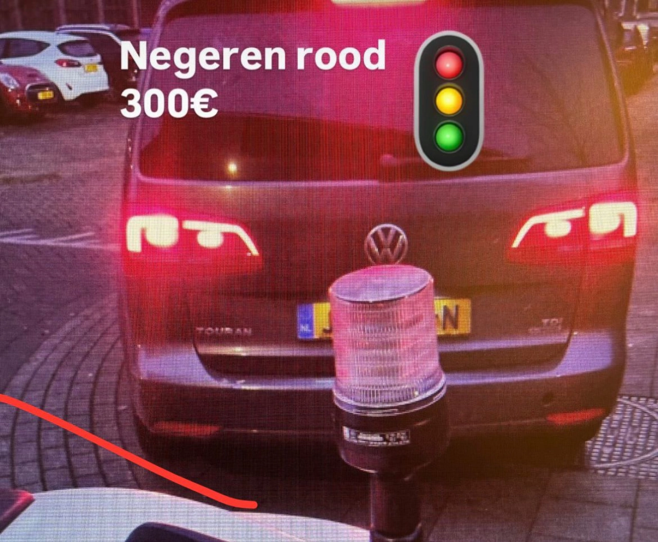 Dikke boete voor negeren rood licht