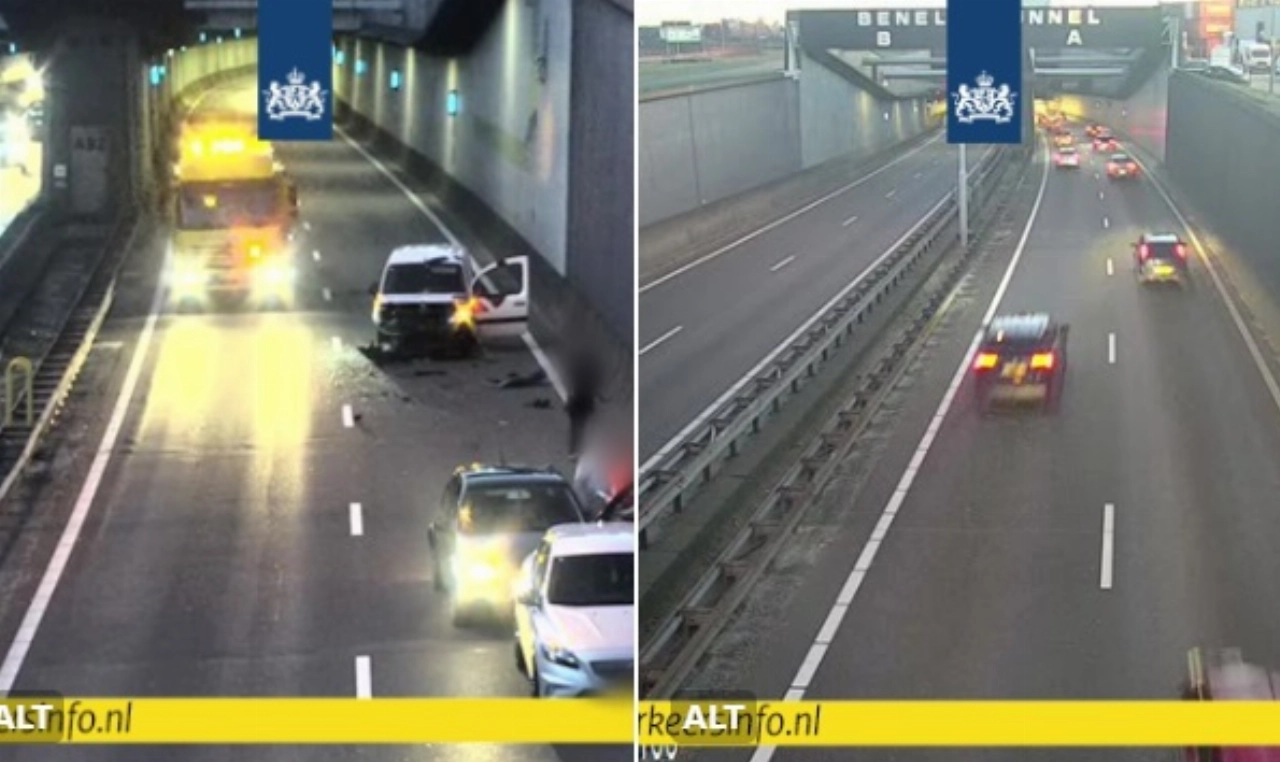 File door dichte tunnelbuis