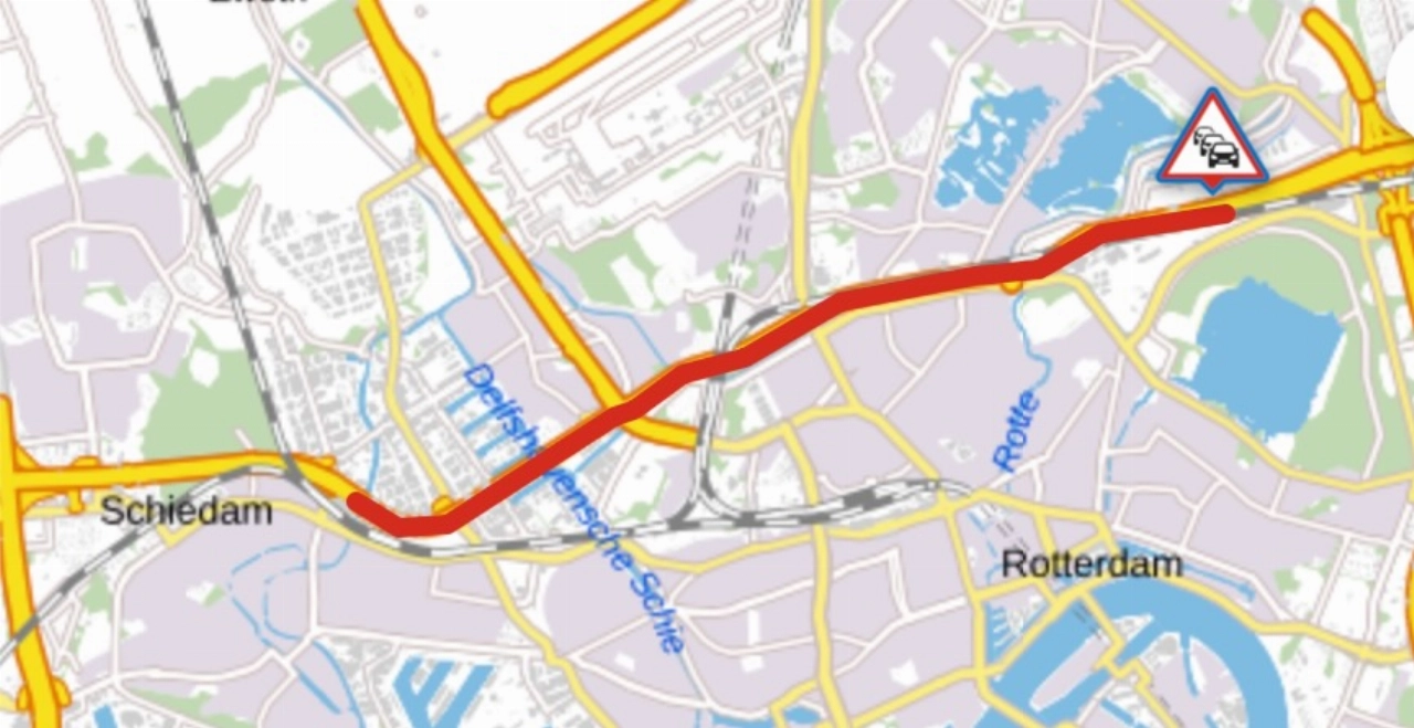 Veertig minuten vertraging op A20