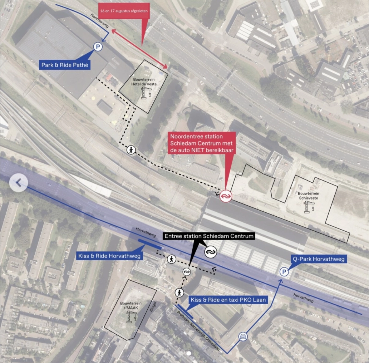 Begin bouw bij station betekent omrijden voor auto's