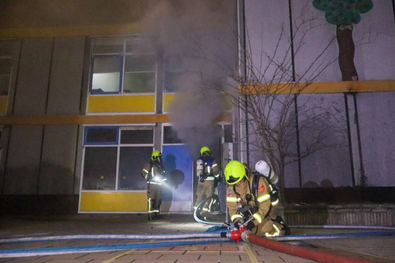 Brand in schoolgebouw