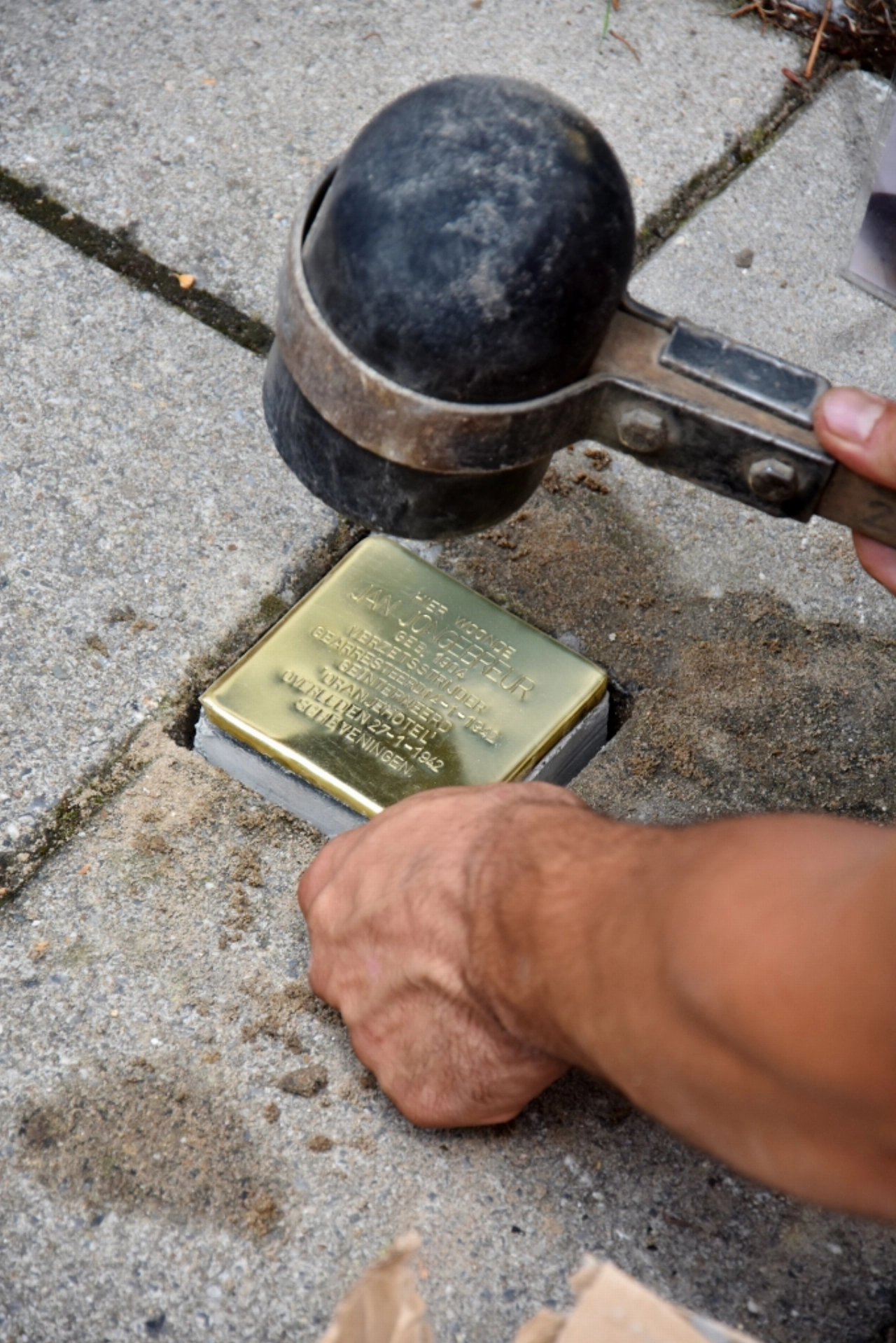 Stolperstein ter nagedachtenis verzetsman Jongebreur