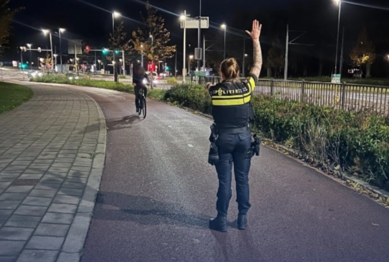 Fietsverlichting op orde tijdens controle
