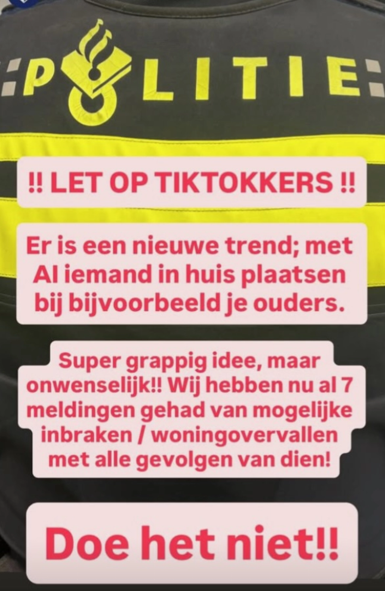 Politie waarschuwt voor Tiktokgril