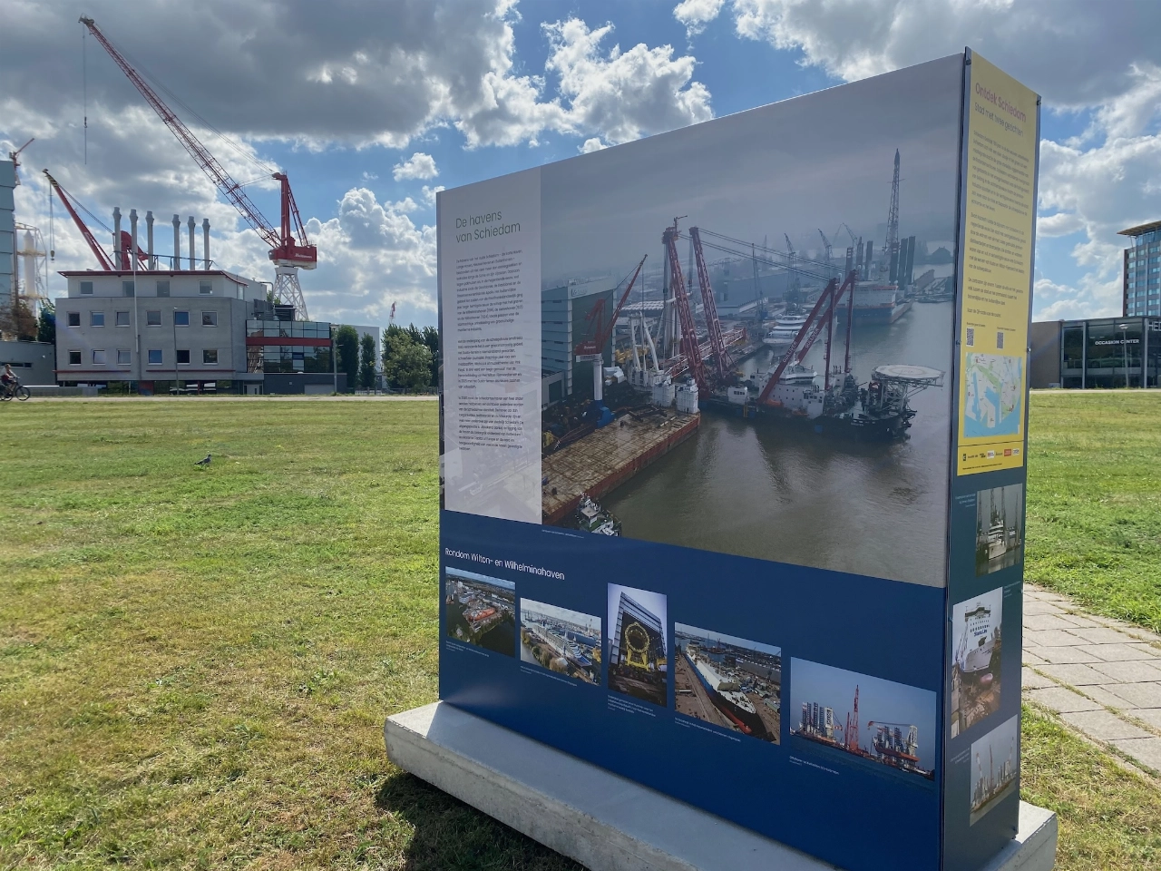 Expoblokken tonen verleden en heden van Schiedamse haven