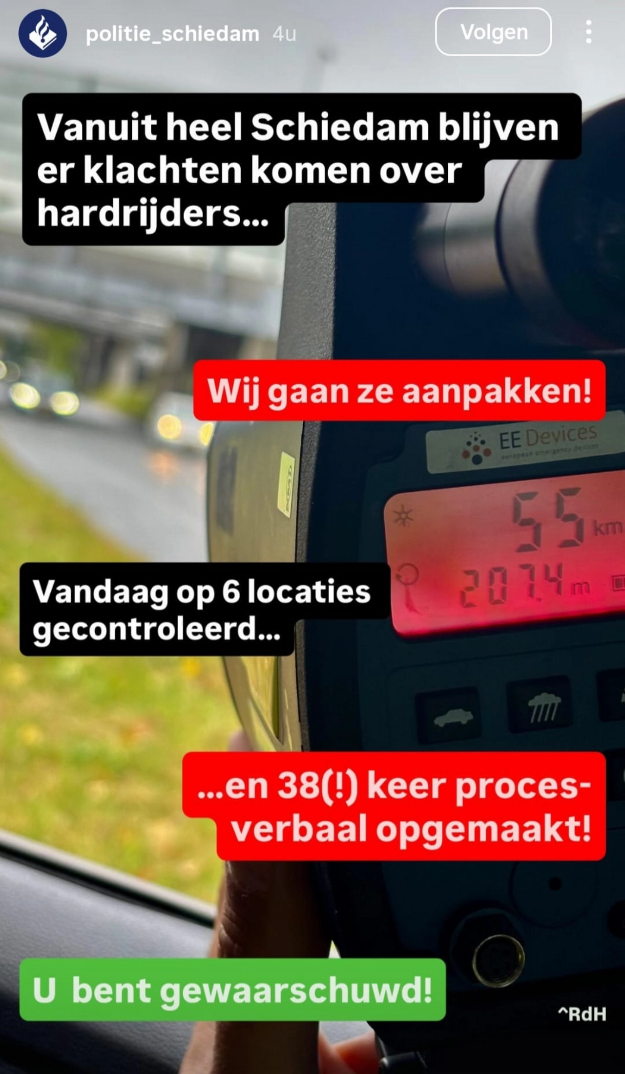38 keer op de bon voor hardrijden