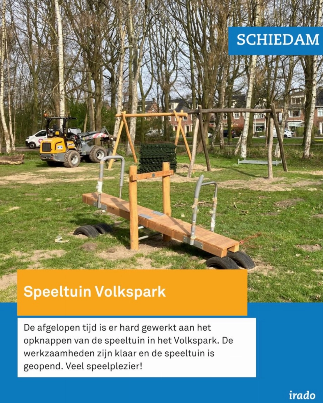 Vernieuwde speeltuin Volkspark bijna klaar