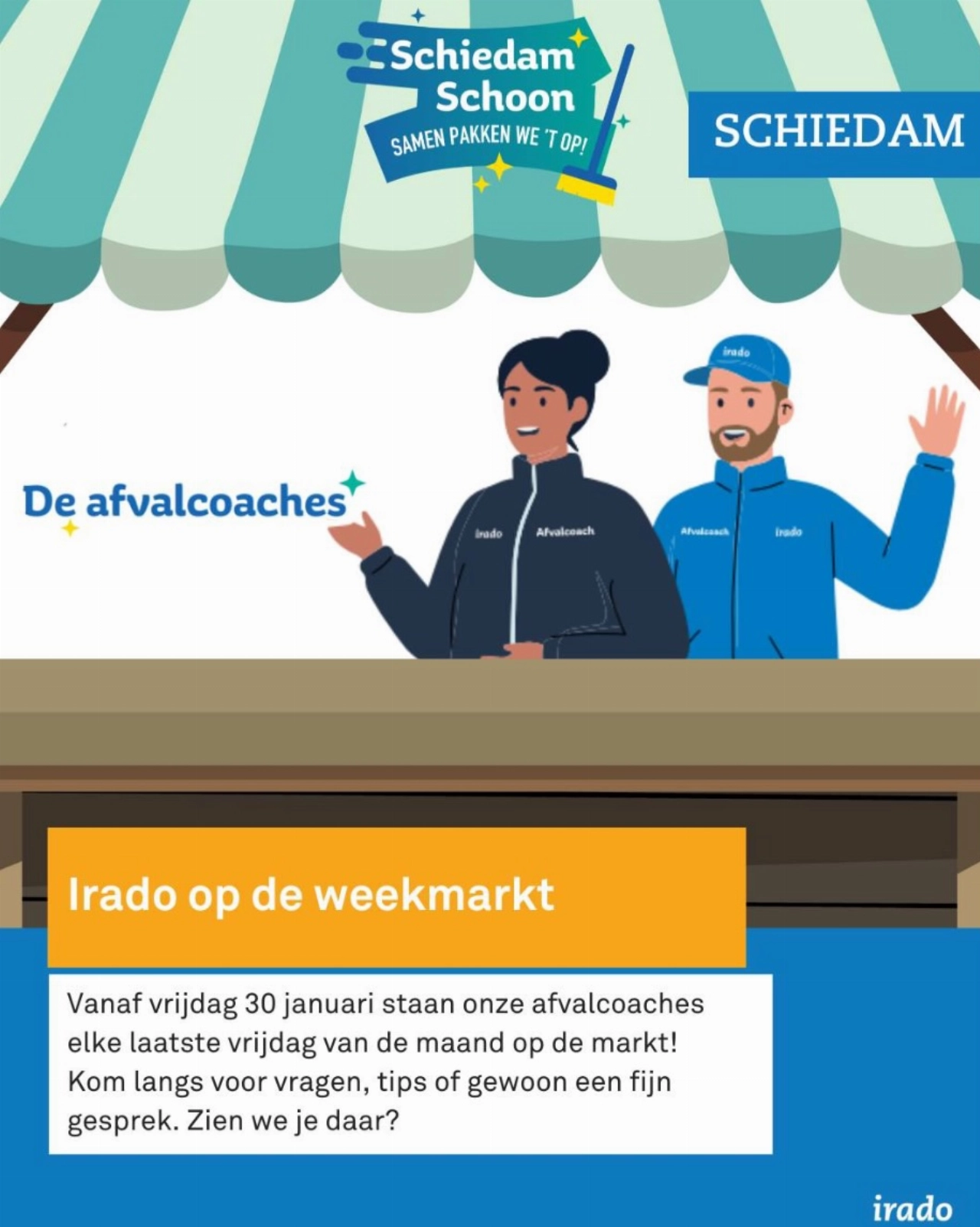 Irado met afvalcoaches op markt