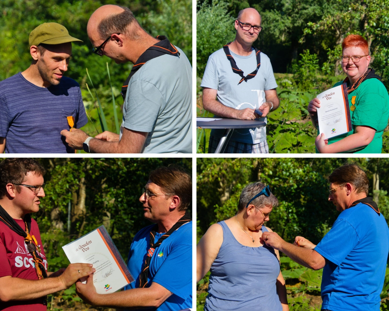 Scouting Aleida reikt eretekens uit aan vier vrijwilligers