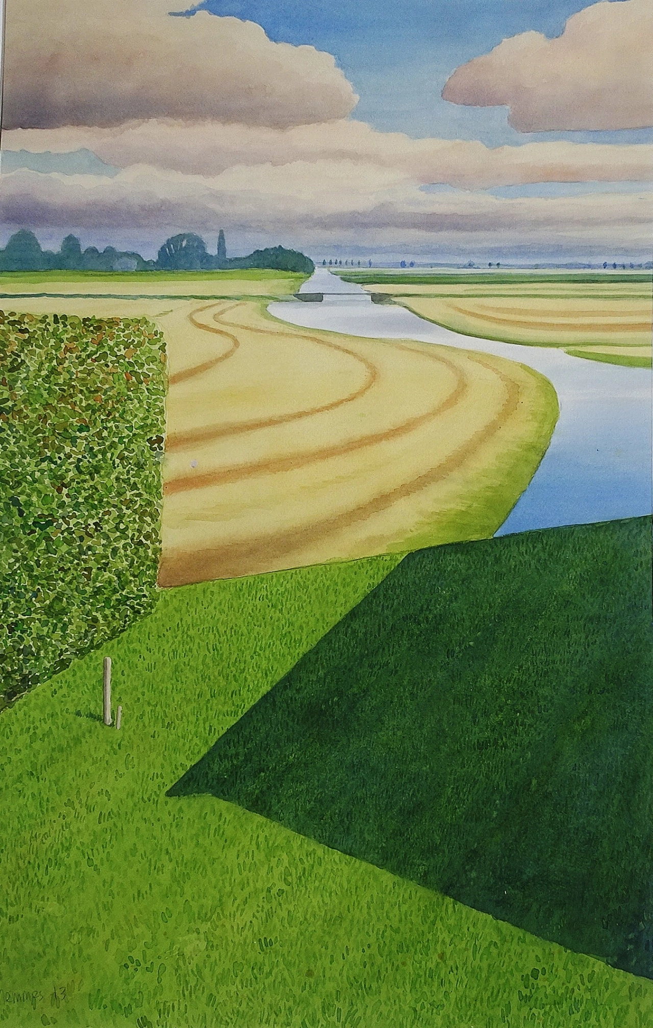 Expositie in de bieb: aquarellen en tekeningen van Fred Hemmes