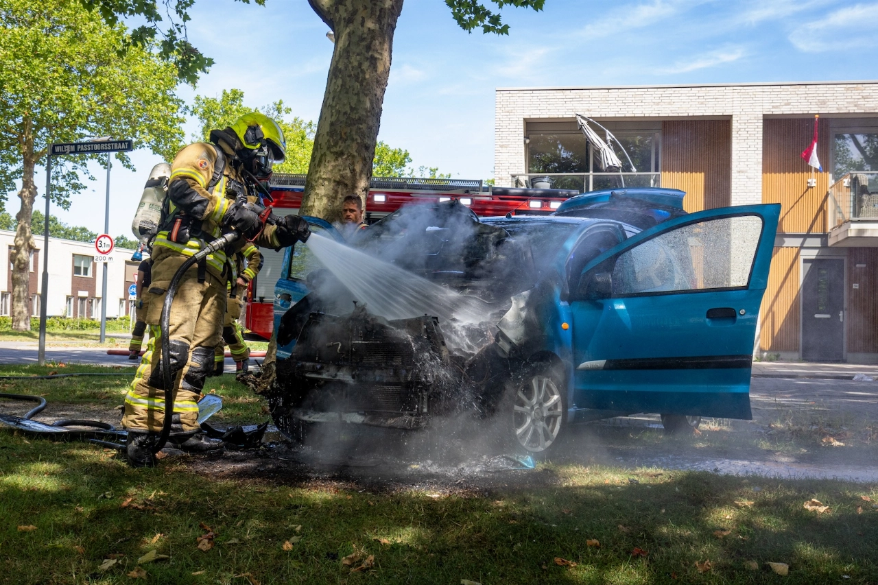 Motorblok brandt uit