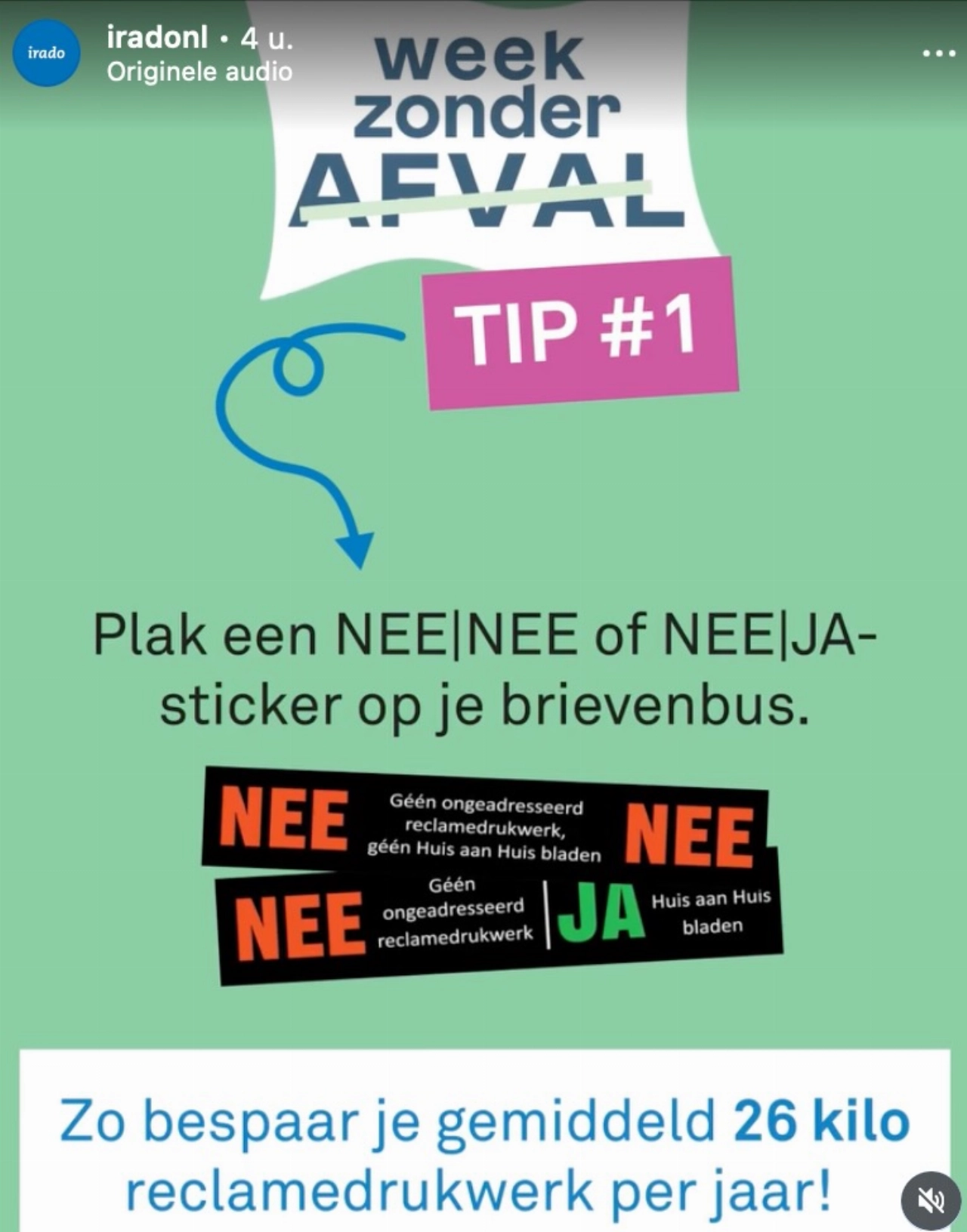Sticker bespaart 26 kilo oud-papier