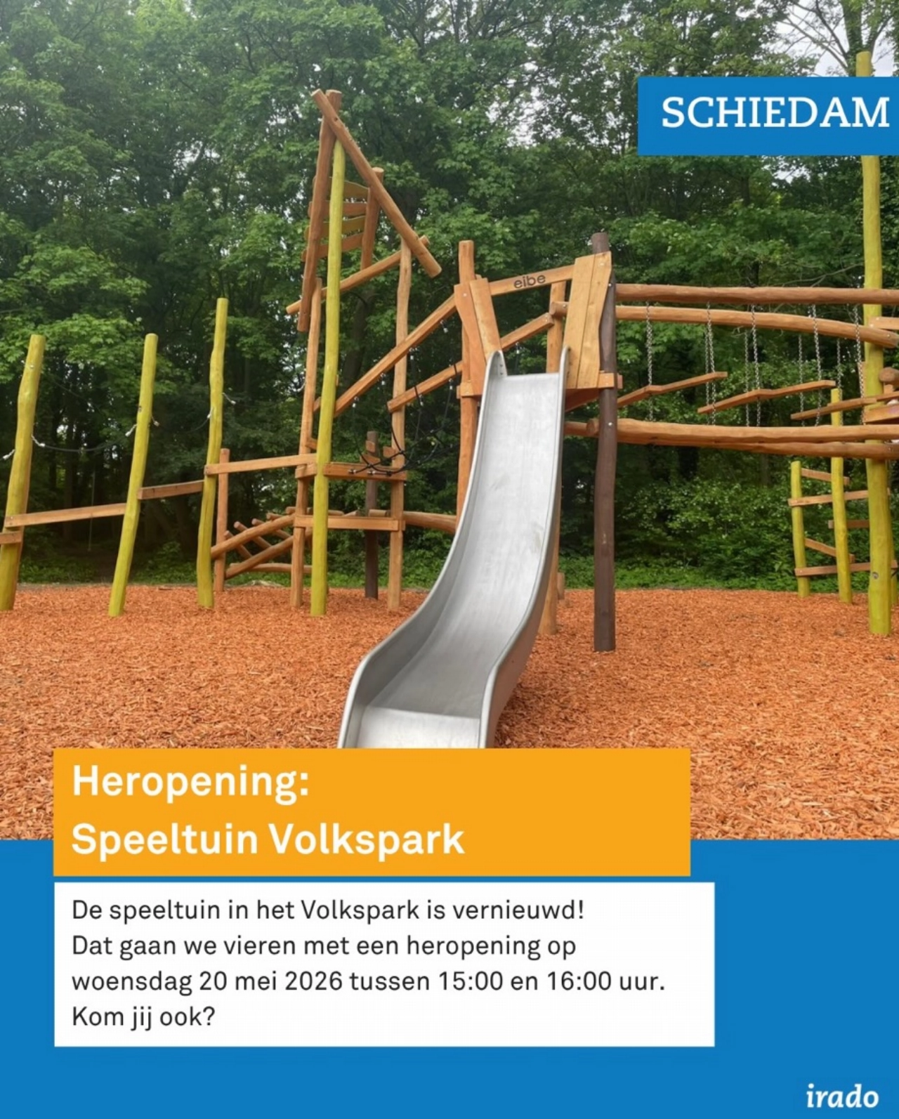 Feestje in vernieuwde speeltuin Volkspark