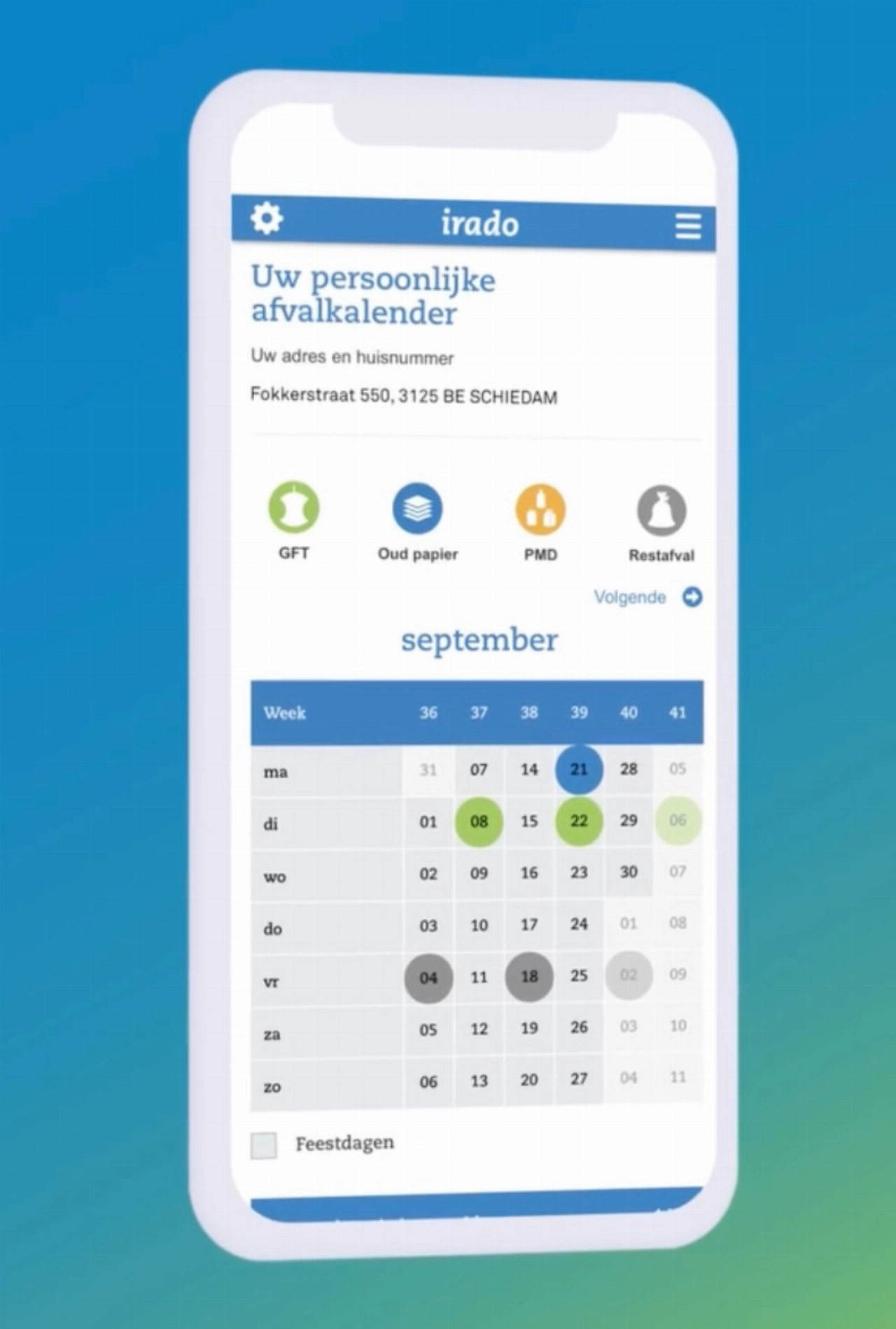 Alles overzichtelijk met de Irado Afvalapp