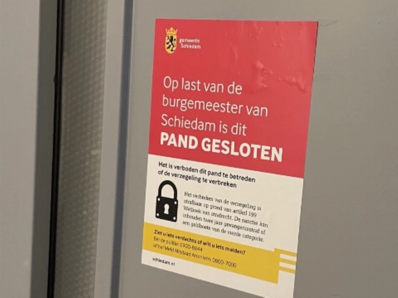 Twee illegale bordelen in Schiedam gesloten