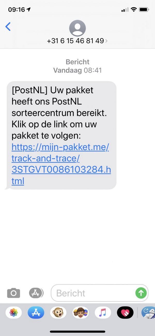 Politie Schiedam: wees alert op sms'jes voor pakketjes
